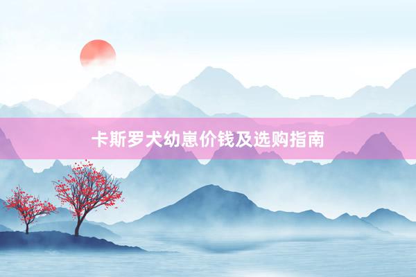 卡斯罗犬幼崽价钱及选购指南
